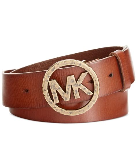 michael kors leather logo buckle belt|Michael Kors belt size chart.